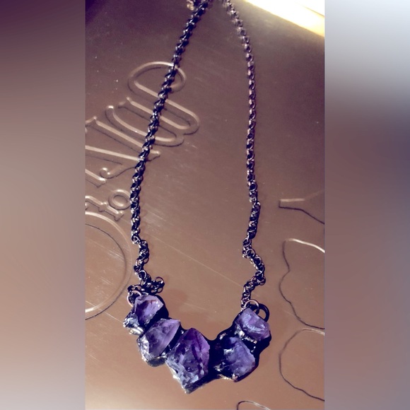 Purple Amethyst Stone Necklace - Picture 1 of 2